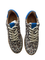 DWRS POONA Leopard Damen Schuhe Größe 39 / 40 , Sand/Kobalt - NEU