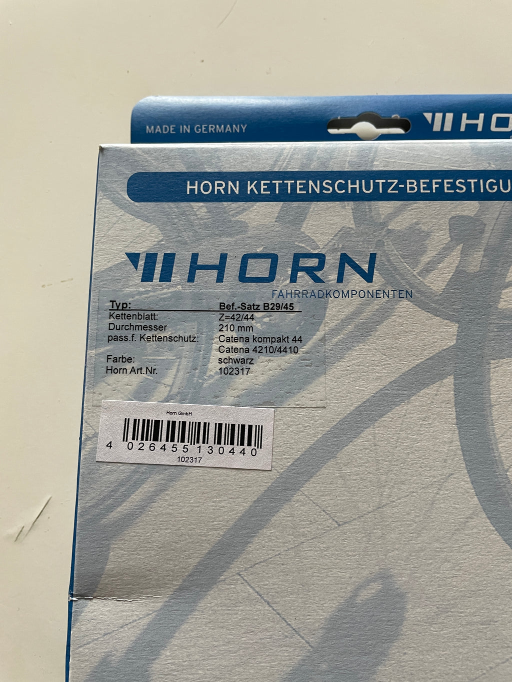 HORN Kettenschutz Brille B29 / 45 Kompatibilität: 42 / 44 - NEU